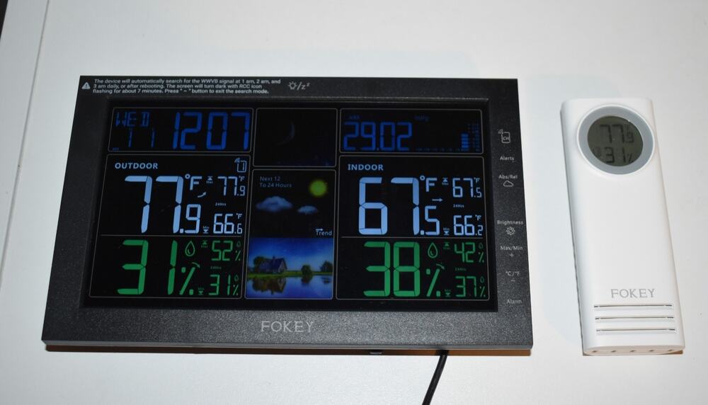 Weather Station Sensor Indoor-Outdoor Thermometer Atomic Clock Barometer NEW
